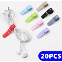 20pcs Silicone Cable Strap Wire Organizer Earphones Mouse USB Cable Organizer Reusable Fastening Cable Ties Cord For Home Office