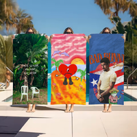 Singer B-Bad B-Bunny Cool Towel Sports Quick Dry Travel Camping Gear Sandproof Soft Light Large Beach Towel