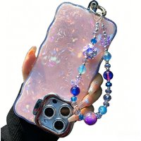 Luxurious and High-end Amethyst Beaded Phone Lanyard, Short Car Keychain Bag Accessory