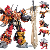 JinBao Predaking Transformation Cool Anime 5 in 1 Action Figure Robot Car Military Tank Model Toys Gifts Onslaugh Oversize 43CM