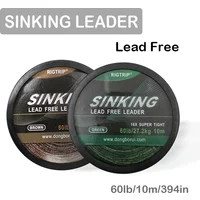 1pc 10m Carp Fishing Line Sinking Braided Line 60LB Carp Free Leader For Carp Fishing Hair Chod Rigs Accessories Tackle