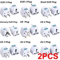 2PCS Universal American European EUR AU EU To US UK AC Power Plug Adapter Israel Brazil Travel Converter Socket Plug 110V-220V