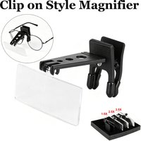 Magnifying Glass Clip on Magnifier 1.5x 2.5x 3.5x Magnification Plastic Case Eyeglass Magnifier Glasses Style Magnifying Glasses