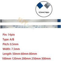 14Pin 0.5mm Pitch FFC FPC Flat Flexible Cable 60/100/150/200/250/300/400mm AWM 20624 80C 60V