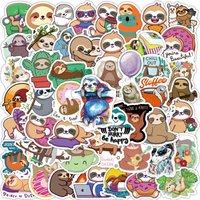50/100pcs Cute Sloth Stickers Laptop Phone Fridge Guitar Notebook Skateboard Cartoon Graffiti Animal Sticker Decal for Kids Gift