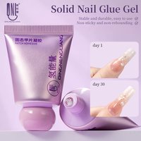 RS Solid Nail Glue Gel for False Nails 30g Press On Nail Clear Solid Nail Tips Gel Nail Art Extension Gel for Salon & Home Use