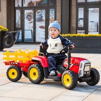 Remote Children's Dual Motors with LED Lights Four Wheel Rechargeable Battery Tractor with Two Speed , Detachable Rear Bucket