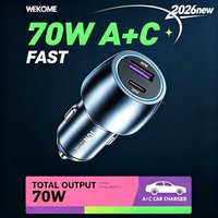 .70W full-speed output, a powerhouse for car charging .Full-protocol smart display, charging status at a glance .AC dual fast ch