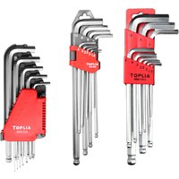 TOPLIA 12PC Extended Imperial Allen Key Set, Multi-functional Torque Socket Hex Screwdriver Kit for Motorcycle Bicycle Repair