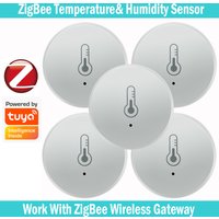 Zigbee-Temperatur- und Luftfeuchtigkeitssensor, Sprachsteuerung, intelligente Überwachung des Heimhygrometers, funktioniert mit Tuya-Gateway, keine Batterie erforderlich