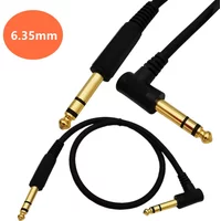 1/4 Inch TRS Instrument Cable Right-angle to Straight 6.35mm Male Jack Stereo Audio Cord 6.35 Balanced Interconnect cable