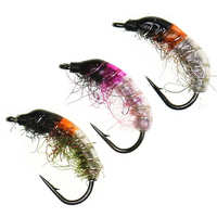 5pcs/6pcs #10 #12 Flash Dubbing Czech Nymphs Shrimp Fly Copper Wire Rib Scud Bug Worm Flies Trout Grayling Perch Fishing Lures