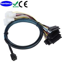 LONRIONSAS#Internal Mini SAS HD SFF-8643 to (4) 29pin SFF-8482 connectors with big 4P Power Port Cable