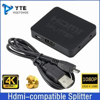HDMI-compatible Splitter 1 in 2 out 1080p 4K 1x2 Stripper 3D Splitter Power Signal Amplifier 4K HDMI Splitter For HDTV Xbox PS3