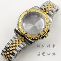 40MM Diver Waterproof Sapphire Crystal Watch Case Gold Ceramic Bezel For NH34 NH35 NH36 NH38 NH70 NH72 ETA2824 PT5000 Movement