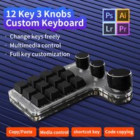 Programming Macro Custom 3 Knob Keyboard RGB 12 Key Copy Paste Photoshop Gaming Keypad Mechanical Hotswap Macropad