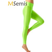 Femmes brillant Ballet Leggings ceinture élastique gymnastique Fitness entraînement Yoga Pilates Legging pantalon collants pôle danse bas pantalon