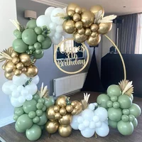 138pcs Grey-Green Arch Balloon Set Retro Latex Balloons for Wedding Birthday Party Decoration Fresh Summer Theme Gifts