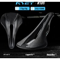 RYET K106F Full Carbon Saddle 143mm Ultralight 145/175g Dual Padding 3D Printed & Vacuum Foam 7x9mm Rail MTB Road Gravel Cutout