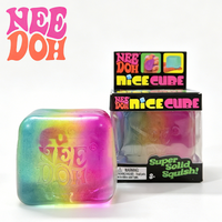 Needoh Nice Cube Super Solid Squish Fidget Toy Transparent Rainbow Gradient Maltose Squeeze Cube Anxiety Stress Sensory Toy Gift
