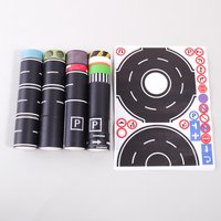 Cartoon Road Track Washi Tape Set: Racing Theme Black Road Stickers Set for DIY Car Game Decoration, Party Supplies,Gift