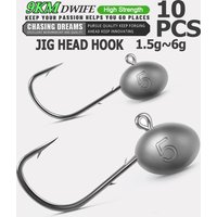 9KM 10Pcs Micro Jig Head Hook 1.5g~7.5g Saltwater Rockfish Ajing Angle Sharp Root Double Barbed Hook Saltwater Freshwater Tackle