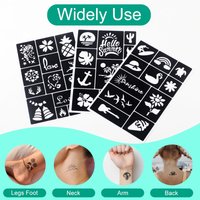 82PCS Designs Temporary Face & Body Paint Tattoo Stencils Kit, Template For DIY Glitter New Year's,Carnival Show Christmas party