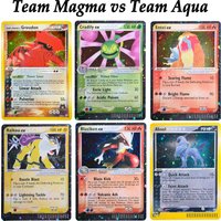 PTCG Team Magma vs Team Aqua MA Cosmos Holo Ultra Rare HR Cradily Blaziken Absol Swampert Raikou Jirachi Entei Proxy PKM Cards