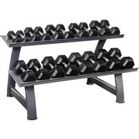 Cast Iron Hexagonal Rubber Coated Dumbbells Full Set for Home Gym & Commercial Fitness Centerpromote sales