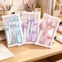 10pcs/Set Durable Plastic Stationery Set 10-in-1 Butterfly Series Gel Pens Multicolor Pen Students