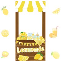 Lemonade Stand Decorations Photo Banner, Lemonade Party Decorations Photo Booth Props Lemonade Stand Banner Photo Booth Frame