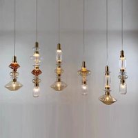 Modern Italian Luxury Crystal Glass Chandelier Hotel Restaurant Front Desk Cafe LED Pendant Lamp Indoor Decor Atmosphere Light