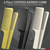 2Pcs Professional Tapered Barber Comb Set Heat Resistant Hair Cutting Comb Fine & Wide Teeth Styling Comb for Barbershop Home