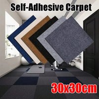Carreaux de tapis auto-adhésifs 30x30cm, carrés de sol amovibles avec Installation facile de bâton à décoller pour les zones intérieures, bricolage