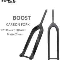 Full Carbon MTB Bike Rigid Fork,Thru Axle Boost Fork 15*110mm,Rigid Bicycle Fork Vertebra Tube Carbon,26"/27.5"/29",Matte/Gloss