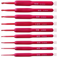 9Pcs Ergonomic Crochet Hooks Set 2.0-6.0mm Crochet Hook Knititng Needles for Crocheting Yarn Craft Projects