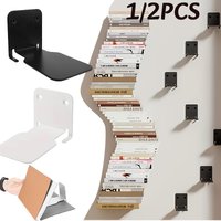 1/2pc Metal Invisible Floating Bookshelf Wall-mounted Book Organizer Duty Metal Shelves Multifunctional Storage Tools For Home