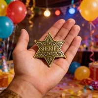 Unique Western Sheriff Metal Badge – Party Favors Perfect for Cosplay, Cowboy Party Decorations, Themed Events; Party Props