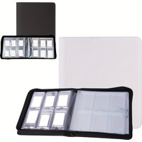 Graded Card Binder for PSA CGC 35PT Slabs, 60 Cards Holder Album, PU Leather Zipper Sports TCG PTCG Magic Card Storage Book