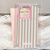 Simple Minimalist Pink Blue Striped Design Case For iPhone 16 17 15 14 13 12 11 Pro Max 16E XR X 7 8 Plus 17Air Clear Soft Cover