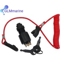 Lgnition Switch Key Safety Lanyard Lock Assembly 5005801 for Johnson Evinrude OMC BRP 1996 & Up Outboard Motor 175974