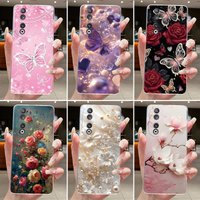 For Honor 90 Casing Clear Luxury Fashion Butterfly Flower Pattern Soft TPU Silicone Phone Cover for Honor 90 Pro Honor90 5G Case