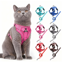 New Cat Harness Escape-Proof Reflective Adjustable Soft Mesh Vest Kittens Small Medium Dogs, Breathable Comfortable Leash Set
