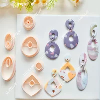 2pcs Geometric Hollow Polymer Clay Earring Cutters, Raindrop Dangle Clay Cutter for Jewelry Making, Elegant Diamond Shape Cutter
