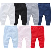 Baby Unisex Long Pants 0-24month Newborn Boy Girl Solid Color Trouser Infant Multicolor Elastic Band Cuffed Pants Leggings Jeans