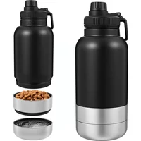 32 oz Capacity Portable Dog Water Bottle 3 in 1 Leak Proof Dog Travel Water Bottle with 2 Detachable Bowls for Walking Hiking