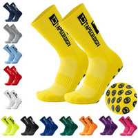 AliExpress NONE 2026 New ANTI SLIP Tape design Football Socks Mid Calf Non-Slip Soccer Sport Cycling Sports Men's Women Sock Grip Yoga 1 Pairs