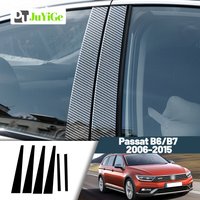 Glossy Black Carbon Fiber Window Door Deal B C Pillar Post Cover Sticker For Volkswagen Passat B6 B7 2006-2015 2007 2008 2009