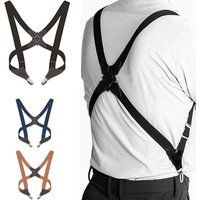 New Men's Suspenders Adjustable Braces X Back Shirt Clip Suspender Elastic Belt Trousers Braces Shoulder Strap For Men Women