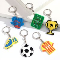 6Pcs Soccer Party Favors Silicone Keychain Football Jersey Trophy Keychain Soccer Birthday Decor Party Bag Gift Fillers